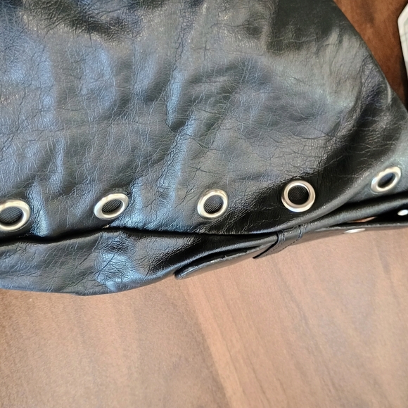 Black Soft Vegan Leather Shoulder Bag and Small Wallet - Picture 4 of 7